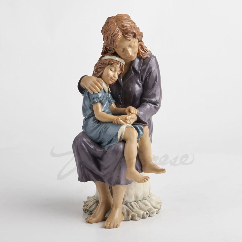 Art Craft Mother'S Day - 樹脂製母娘抱擁像 温かい家族像 ホームデスクトップ装飾アートクラフトオーナメント 母の日ギフト