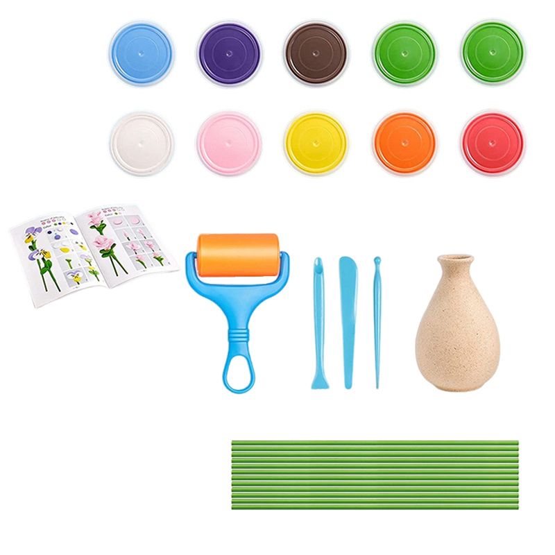 Art Craft Mother'S Day - J1UL1Nフラワークラフトキット、子供向けクラフト＆アートセット、楽しいDIYキット、子供の母の日パーティーの記念品、花瓶とボタンフラワーのクラフト