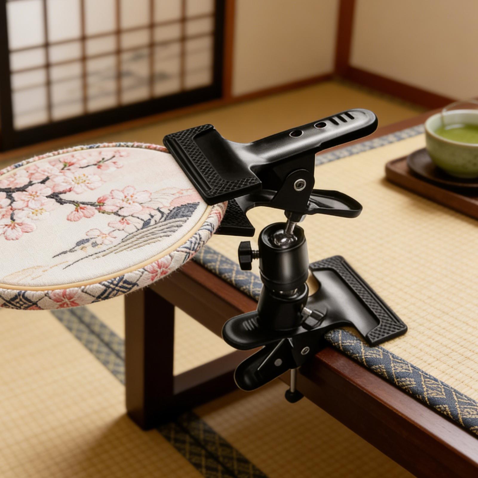 Art Craft Table - 刺繍ホルダー ヘビーデューティー 調整可能 ポータブルクランプ ラップスタンド ハンズフリー