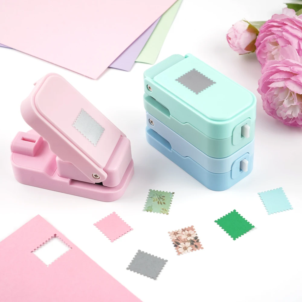 Art Craft Journal - ポータブルスタッカブルスタンプボーダーパンチャー カラフルな切手エッジペーパーパンチ DIYスクラップブック ジャンクジャーナル アートクラフトプロジェクト用