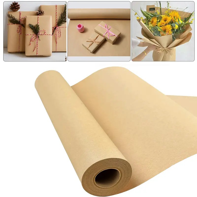 Wallpaper Art And Craft - 茶色のクラフト紙 ギフト包装、梱包ロール、引っ越し、美術工芸品、発送、床材、壁材に最適 100%リサイクル素材