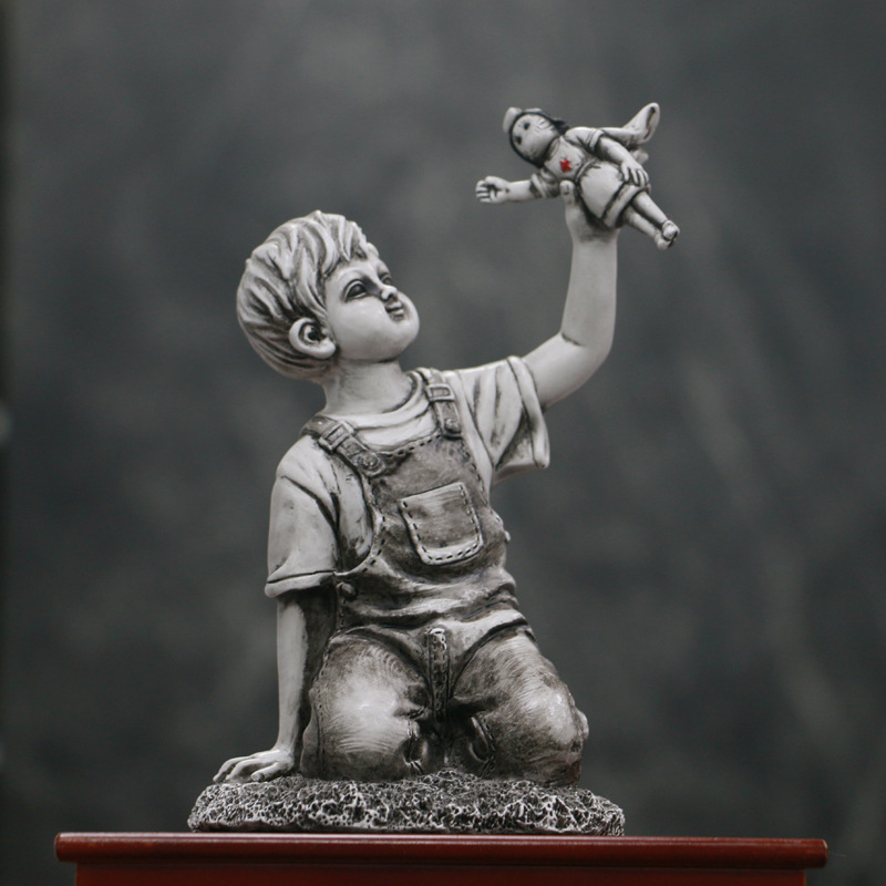 Art Craft Mother'S Day - バンクシー像アートクラフトトリビュートナースフィギュアバルーンガール彫刻オフィスリビングルーム寝室装飾母へのギフト