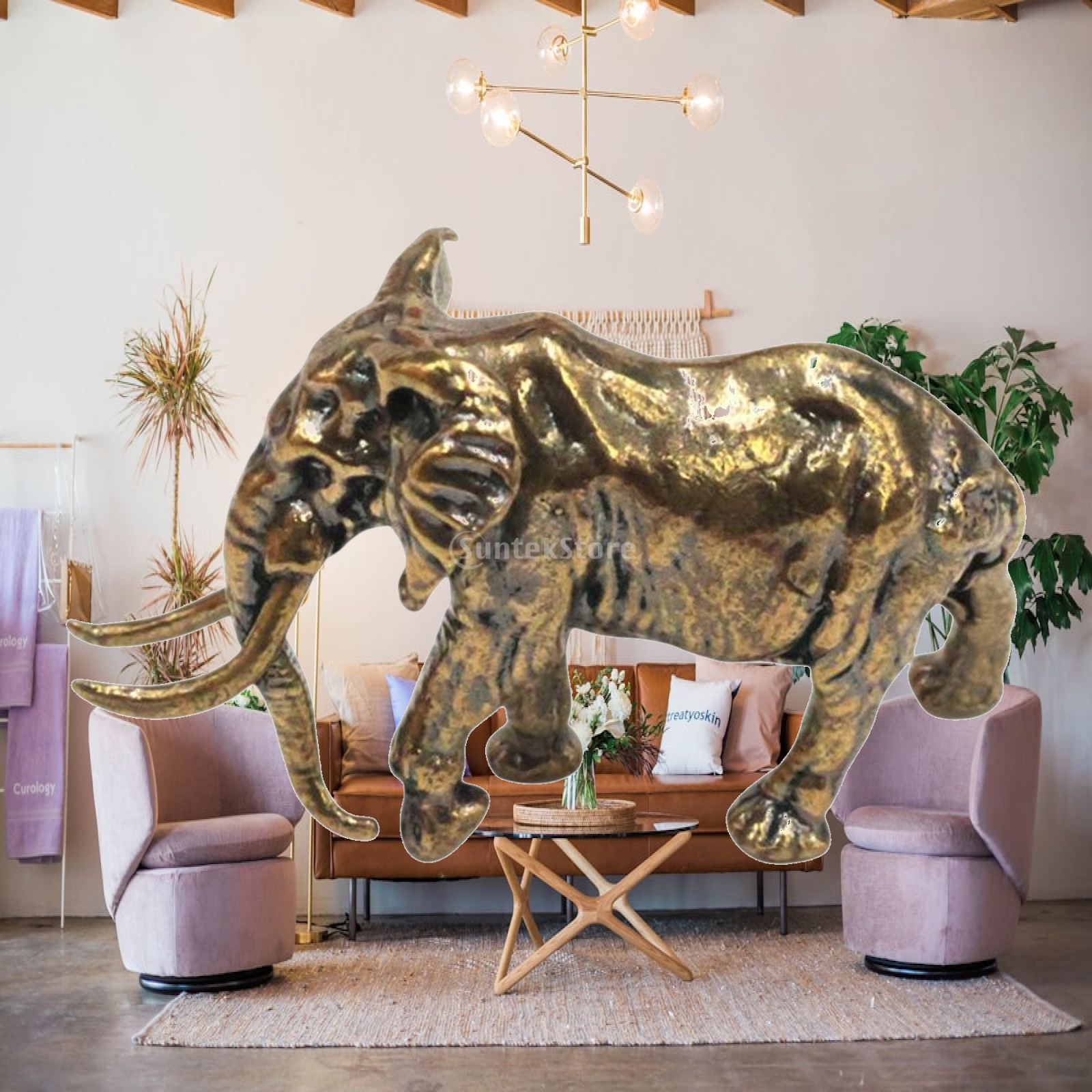 Art Craft Hotel - 真鍮製の象の置物、手彫りの工芸品、アパートの本棚やホテルに最適