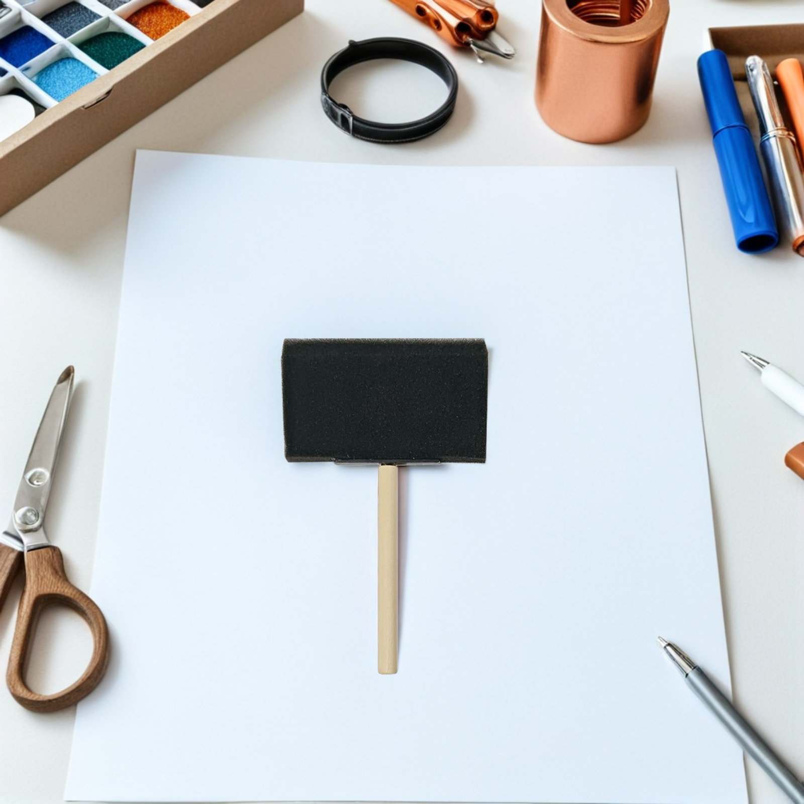 Wallpaper Art And Craft - 30本入りフォームペイントスポンジブラシ 木製ハンドル付き クラフトペイントブラシ 壁、紙、キャンバス用 DIYキッズアートプロジェクト