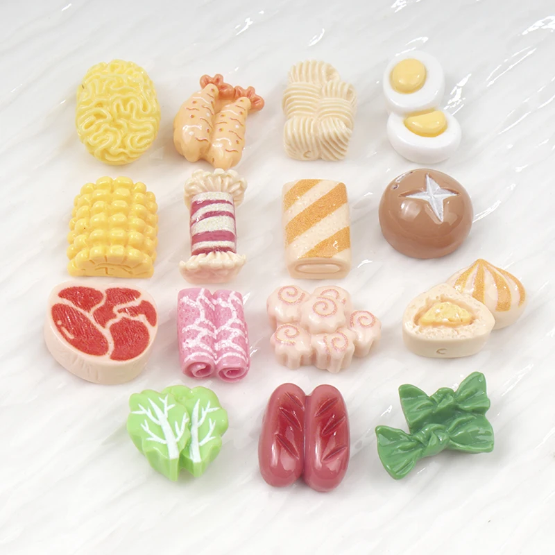 Art And Craft Vegetable - 30/300個入り漫画ミニ野菜トウモロコシえのき肉シリーズネイルアート樹脂デコレーションチャームDIYクラフトネイルデコレーション用