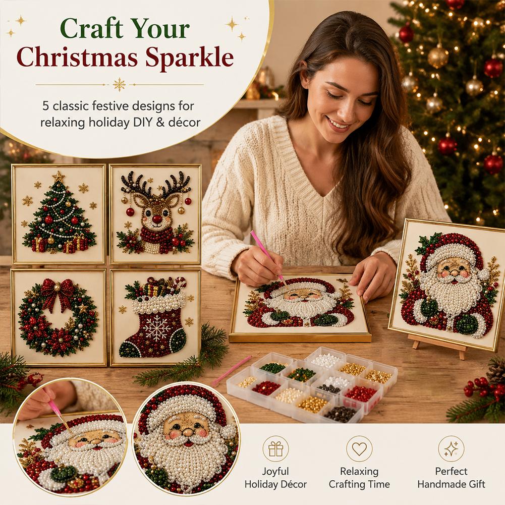 クリスマス サンタクロース パールアート DIYキット 額入 - Art Craft Kits For Adults のレビューと価格