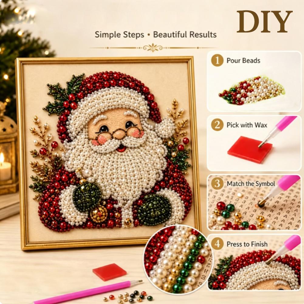 クリスマス サンタクロース パールアート DIYキット 額入 - Art Craft Kits For Adults のレビューと価格