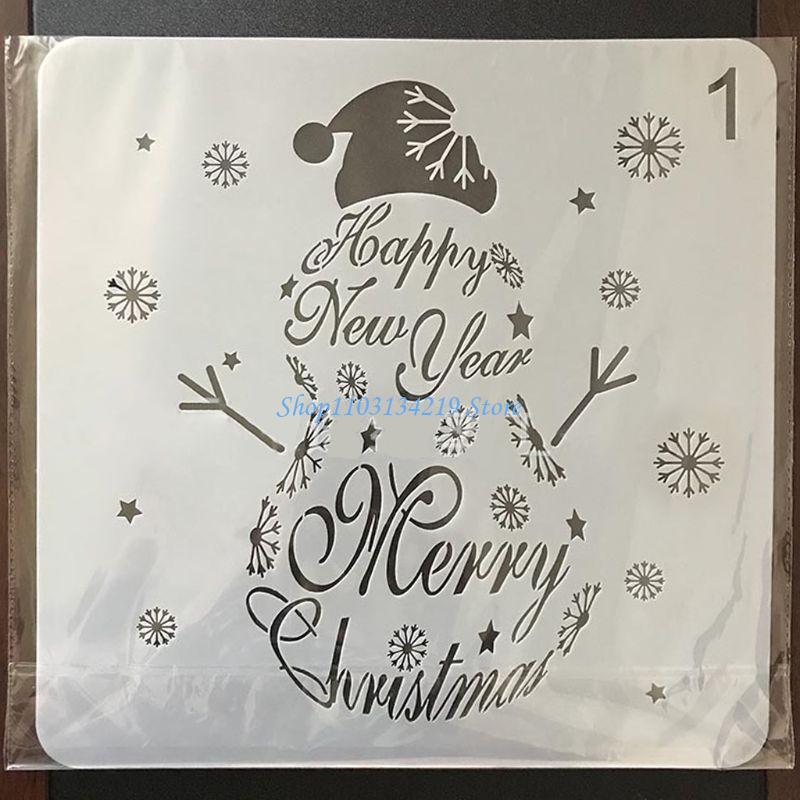 N5KC 6 ピース/セットクリスマスツリー雪だるま描画テン - Art Craft Description のレビューと価格