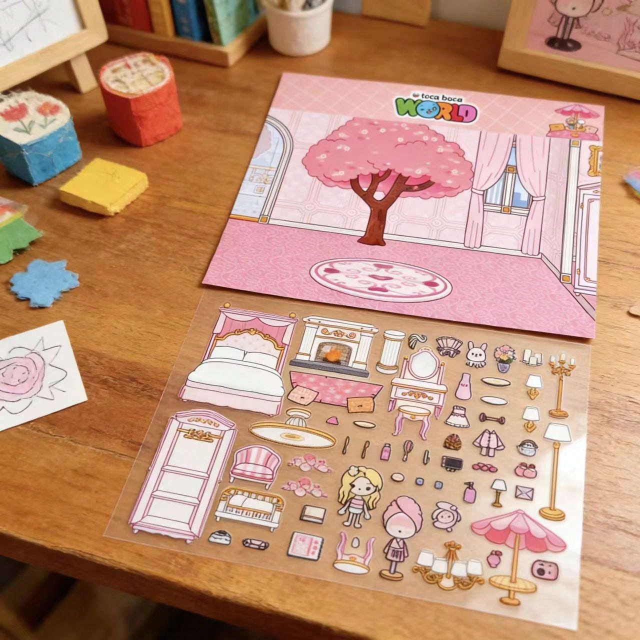 ピンクの桜の木ホテルの部屋DIYキッズクラフトステッカーキッ - Art Craft Hotel のレビューと価格