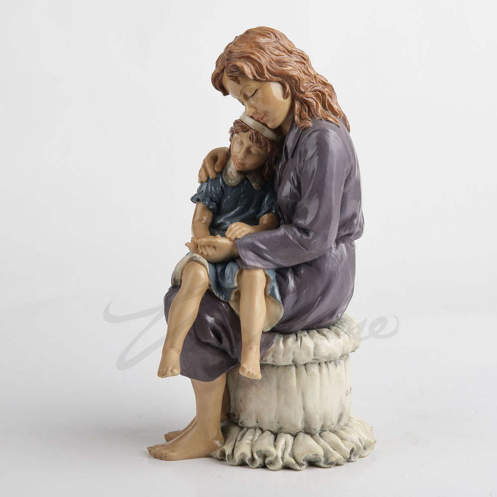 樹脂製母娘抱擁像 温かい家族像 ホームデスクトップ装飾アート - Art Craft Mother'S Day のレビューと価格