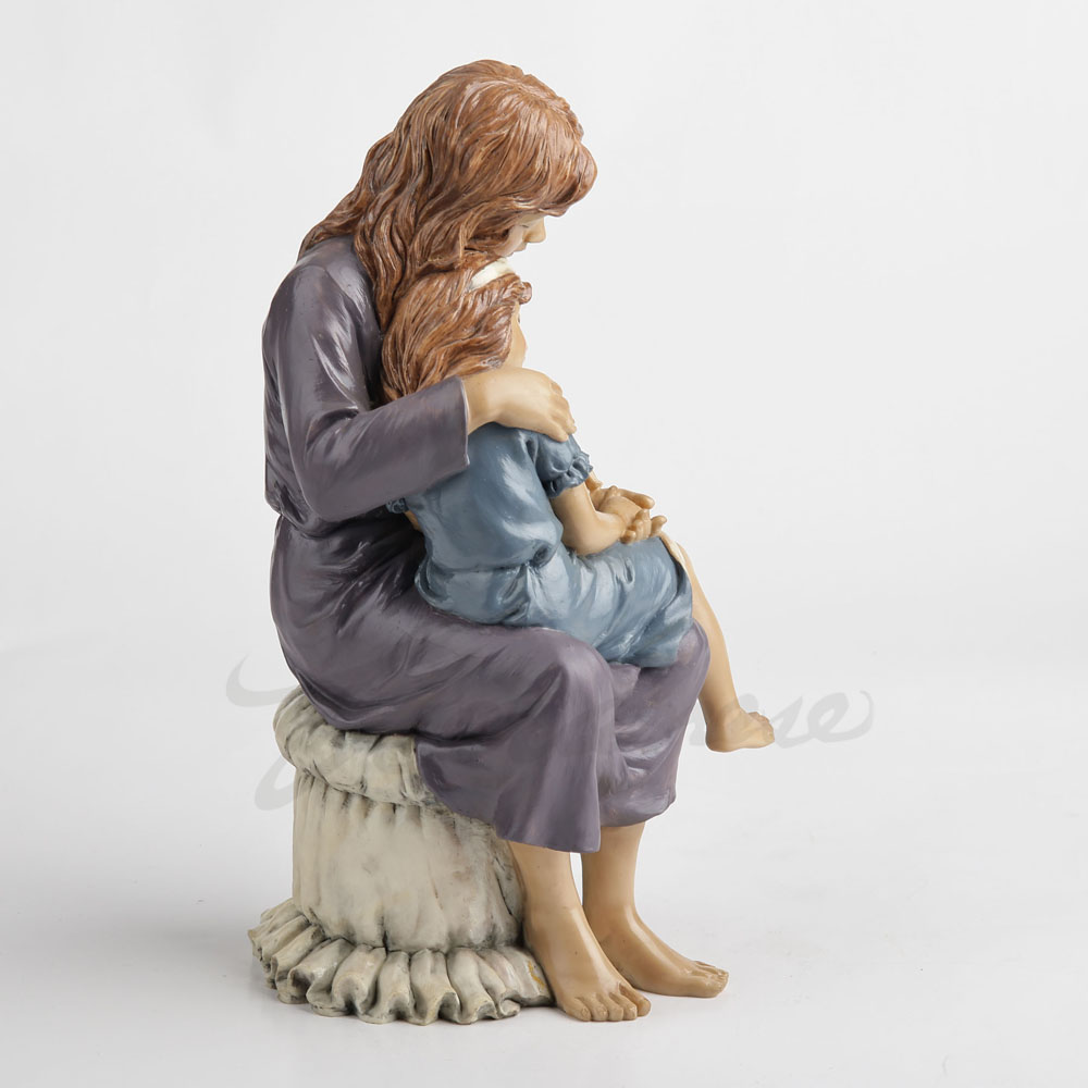 樹脂製母娘抱擁像 温かい家族像 ホームデスクトップ装飾アート - Art Craft Mother'S Day のレビューと価格