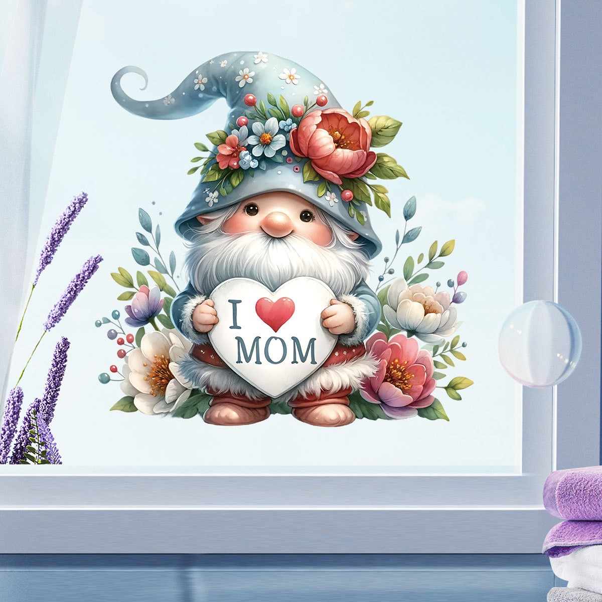 母の日ウォールステッカーかわいいノームラブバルーンデカール家 - Art Craft Mother'S Day のレビューと価格