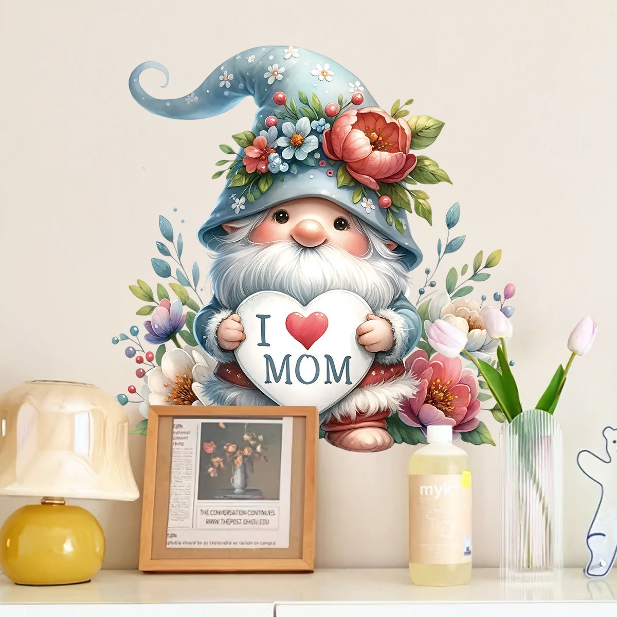 母の日ウォールステッカーかわいいノームラブバルーンデカール家 - Art Craft Mother'S Day のレビューと価格