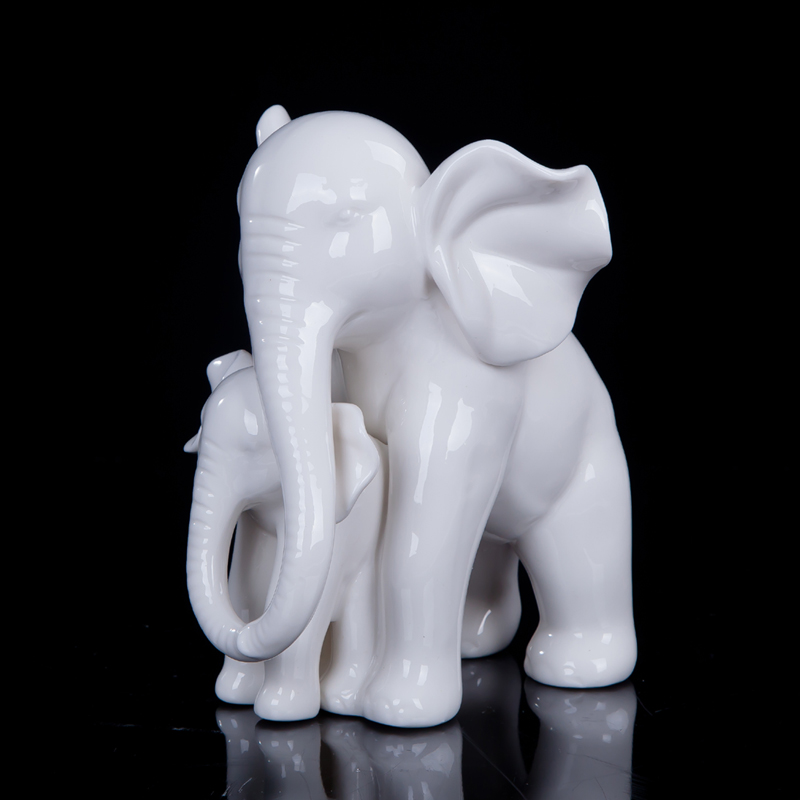 タッチングホワイトヒスイ磁器象母と息子の彫刻セラミッククラフ - Art Craft Mother'S Day のレビューと価格