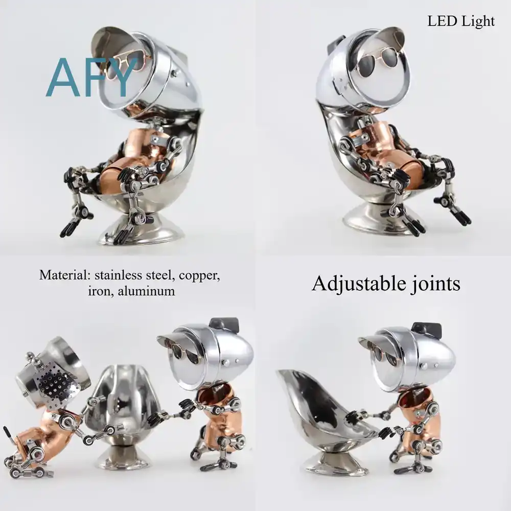 メタルパンクロボット雰囲気ランプデスクトップ装飾用インダスト - Art Craft Robot のレビューと価格