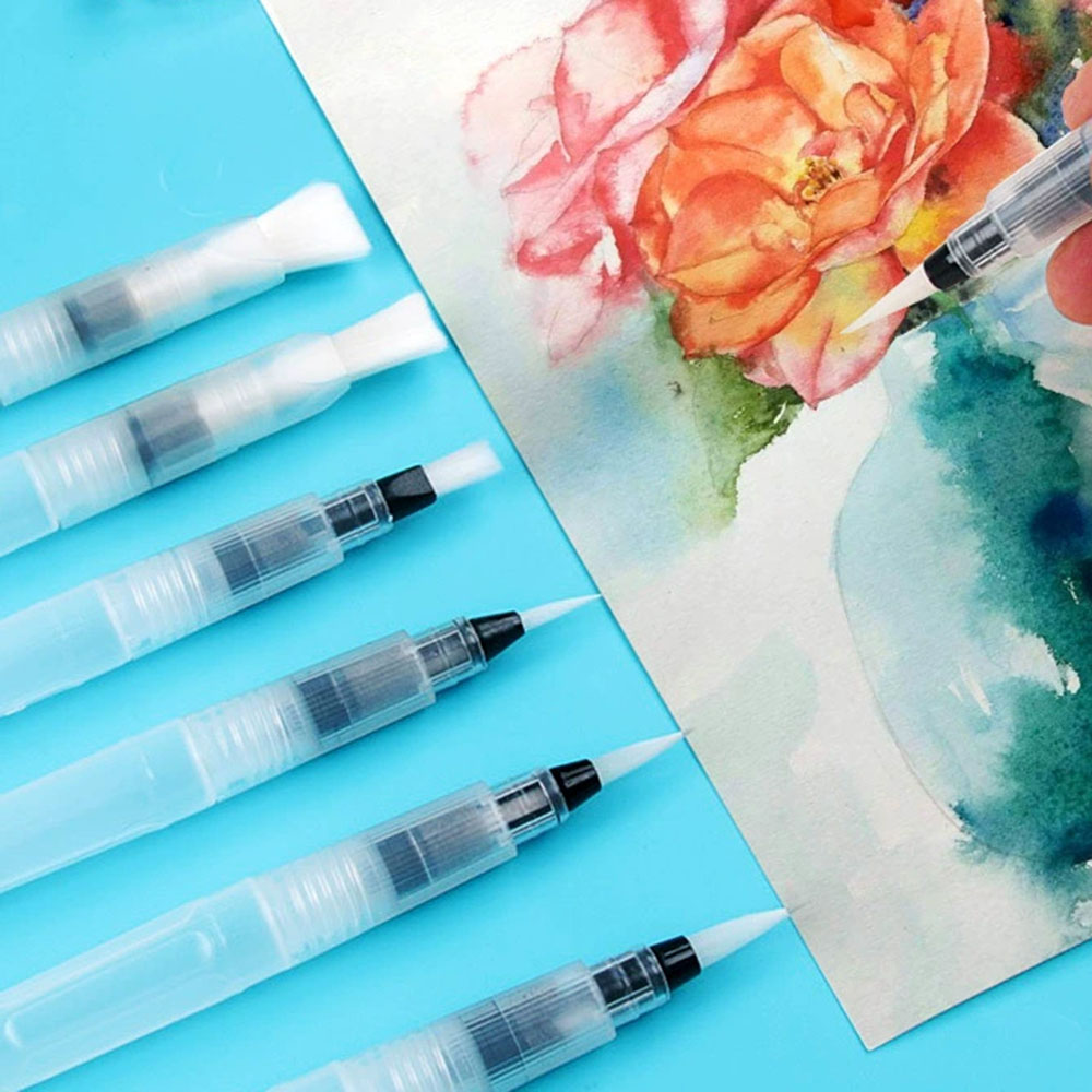 6 ピース/セット詰め替え可能な水ブラシインクペン水彩書道描 - Watercolor Brush Pen のレビューと価格