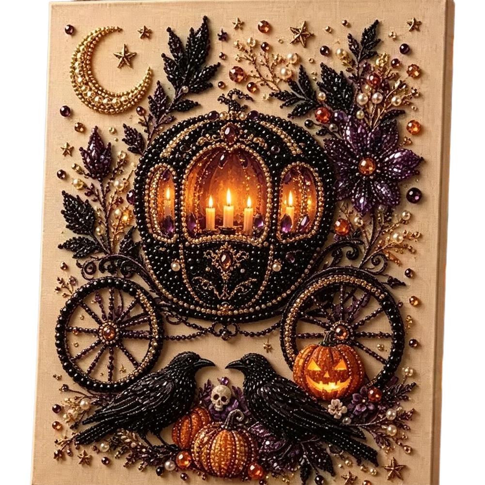 ハロウィンゴースト＆パンプキン3DパールアートDIYキット  - Art Craft Halloween のレビューと価格