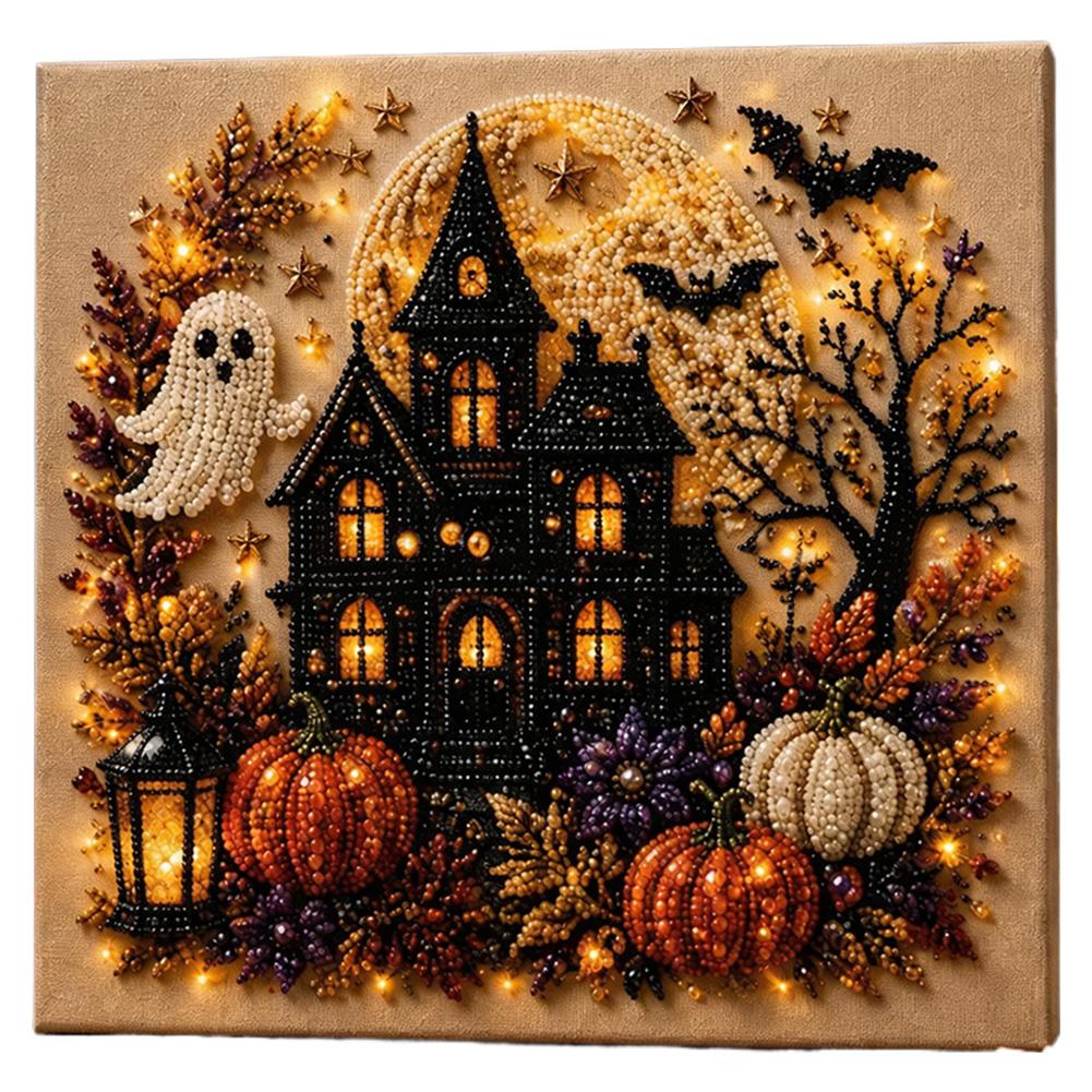 ハロウィンゴースト＆パンプキン3DパールアートDIYキット  - Art Craft Halloween のレビューと価格