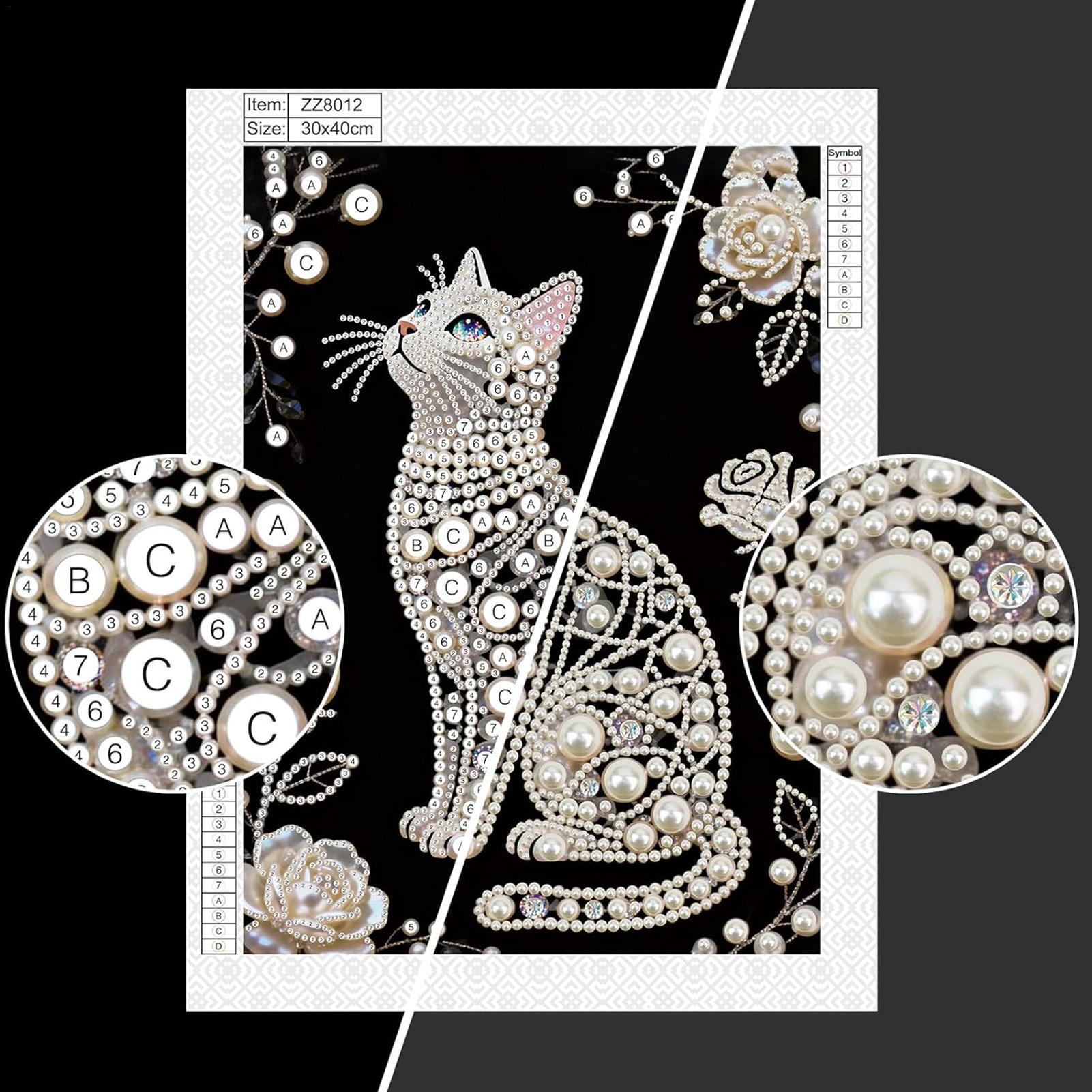 猫型パールペイントキット DIYビーズフレームレス手作りクラ - Art Craft Mother'S Day のレビューと価格