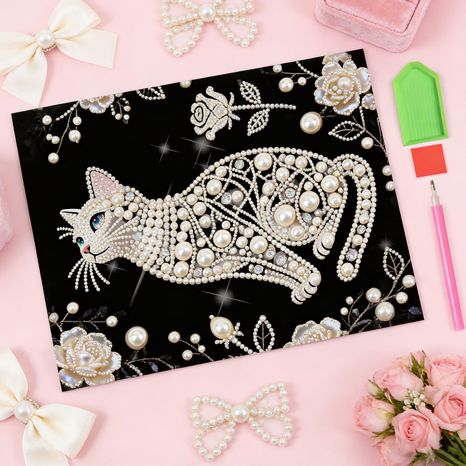 猫型パールペイントキット DIYビーズフレームレス手作りクラ - Art Craft Mother'S Day のレビューと価格