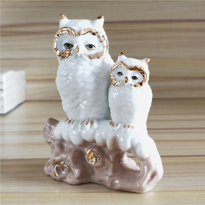 金彩磁器の母フクロウの置物、手作り陶器、子供用スノーオウルミ - Art Craft Mother'S Day のレビューと価格