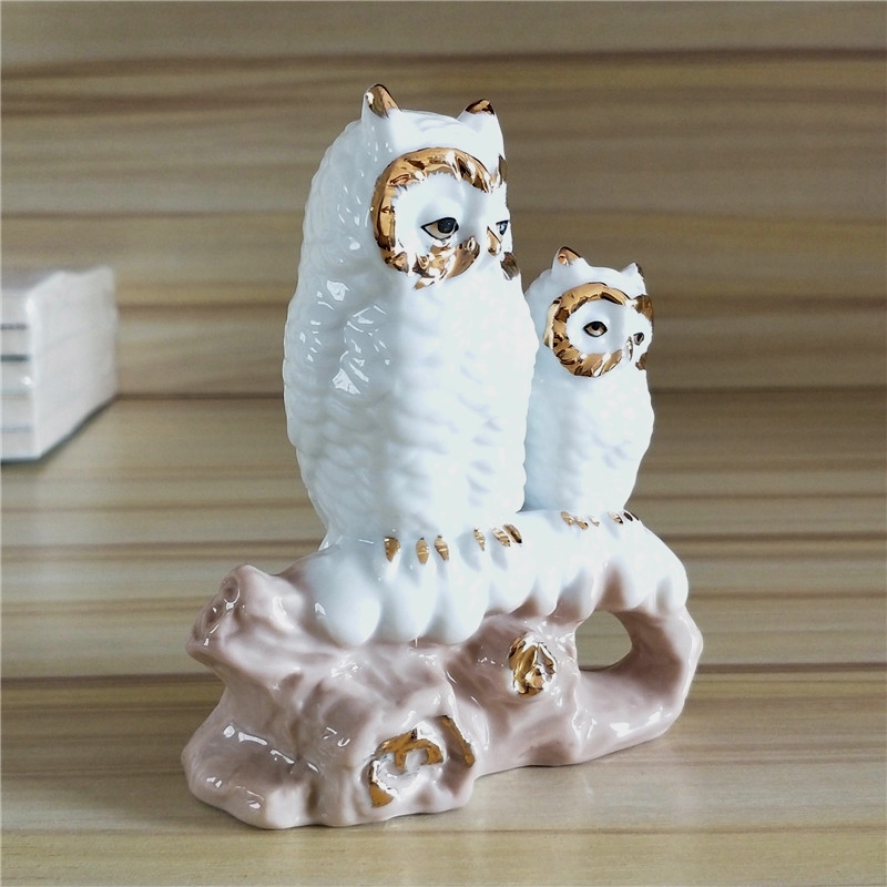 金彩磁器の母フクロウの置物、手作り陶器、子供用スノーオウルミ - Art Craft Mother'S Day のレビューと価格