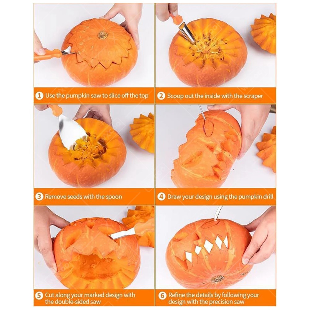 ハロウィン パンプキン カービング カッター ツールセット  - Art Craft Halloween のレビューと価格