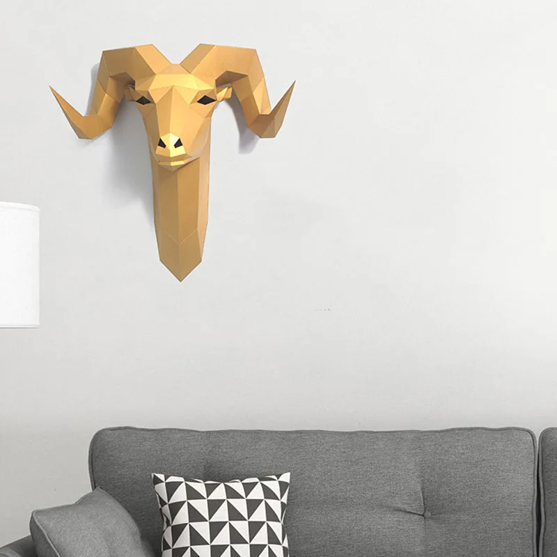 手作りの3D紙モデルペーパークラフト、動物の壁の装飾、ビッグ - Wallpaper Art And Craft のレビューと価格