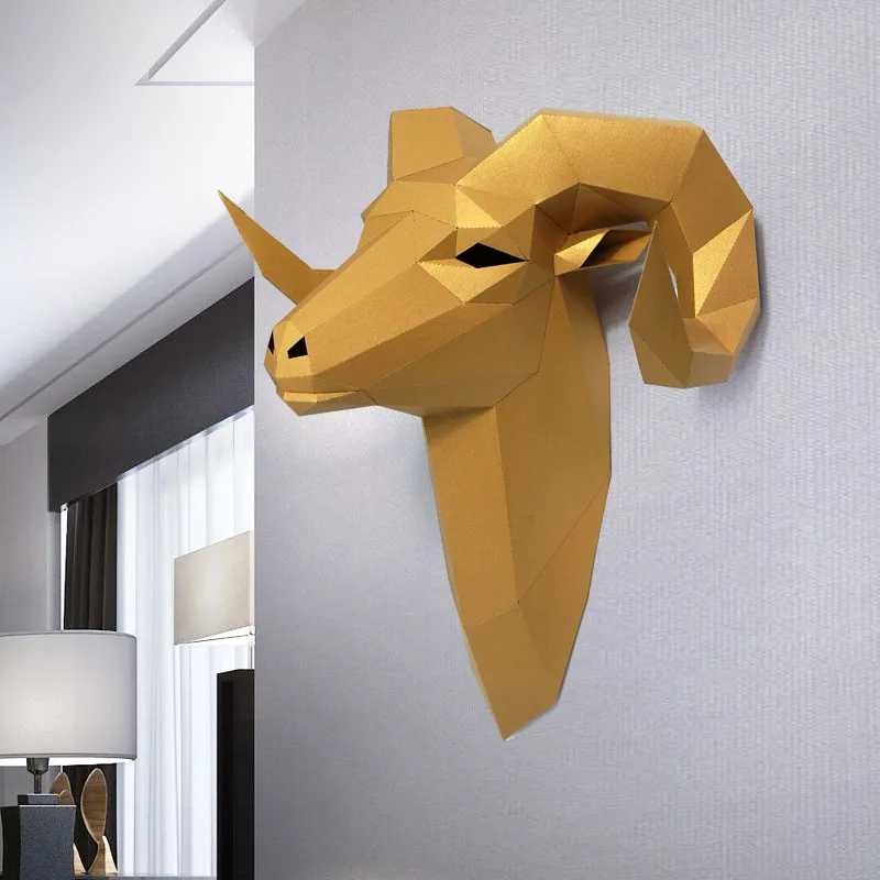 手作りの3D紙モデルペーパークラフト、動物の壁の装飾、ビッグ - Wallpaper Art And Craft のレビューと価格