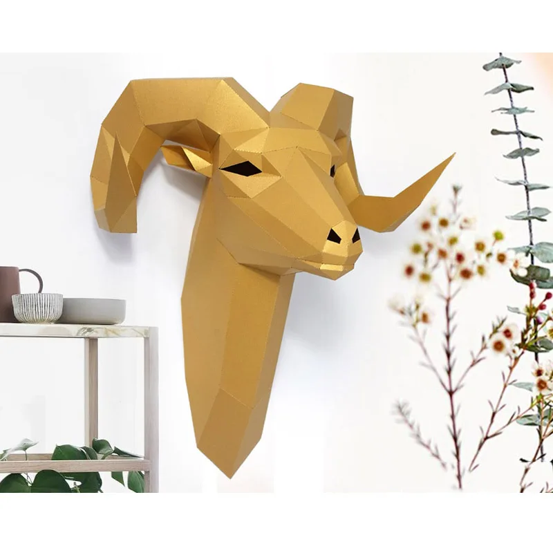 手作りの3D紙モデルペーパークラフト、動物の壁の装飾、ビッグ - Wallpaper Art And Craft のレビューと価格