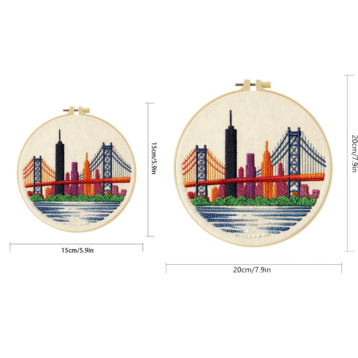 ニューヨークスカイライン 1 個 Diy 刺繍材料キット初心 - Art And Craft New York のレビューと価格