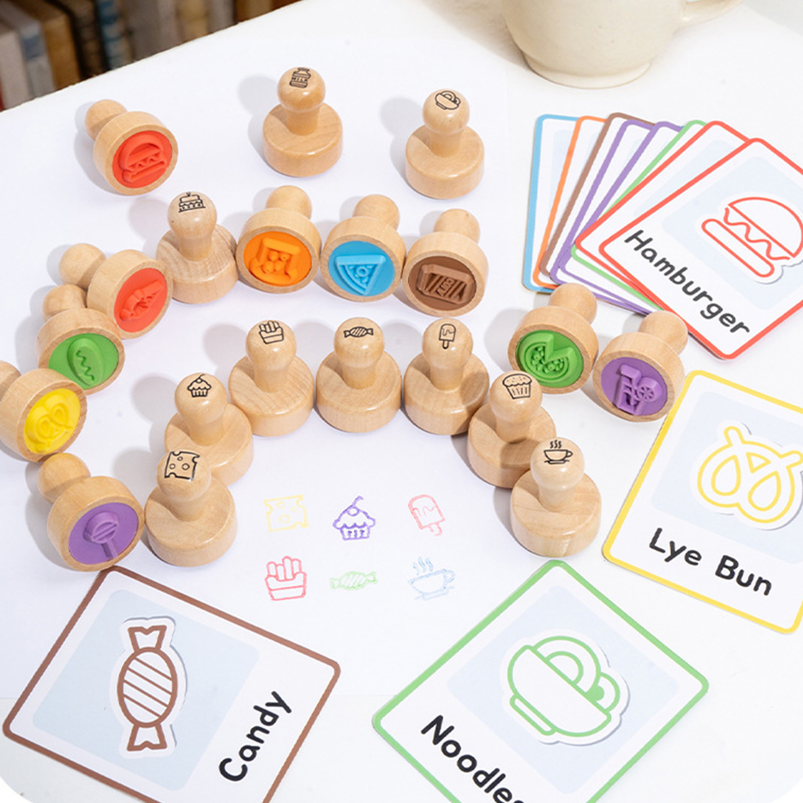 天然木製スタンプセット 就学前幼児向け 教育用果物野菜アート - Art And Craft Vegetable のレビューと価格