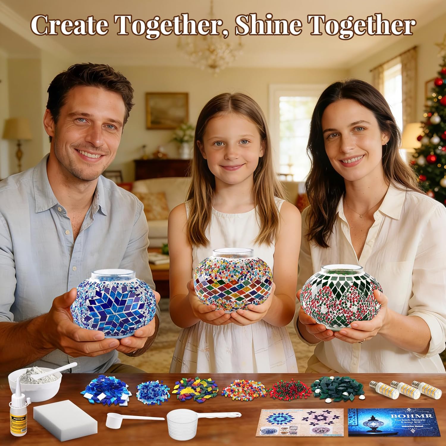 DIY 3グローブトルコモザイクランプキット、高さ23インチ - Art Craft Table のレビューと価格