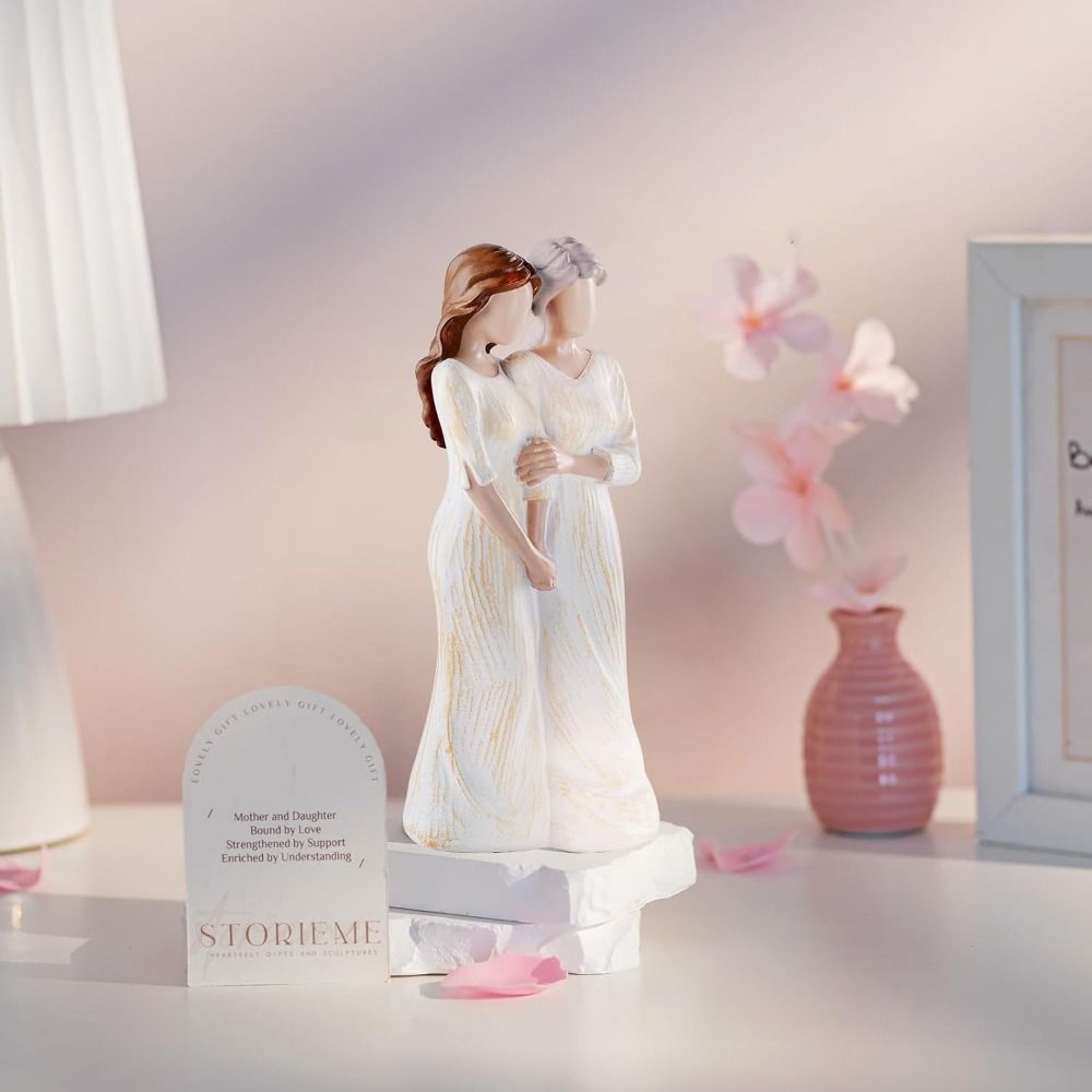 手描きの母娘像樹脂工芸品モダンなママが娘を抱きしめる彫刻エレ - Art Craft Mother'S Day のレビューと価格
