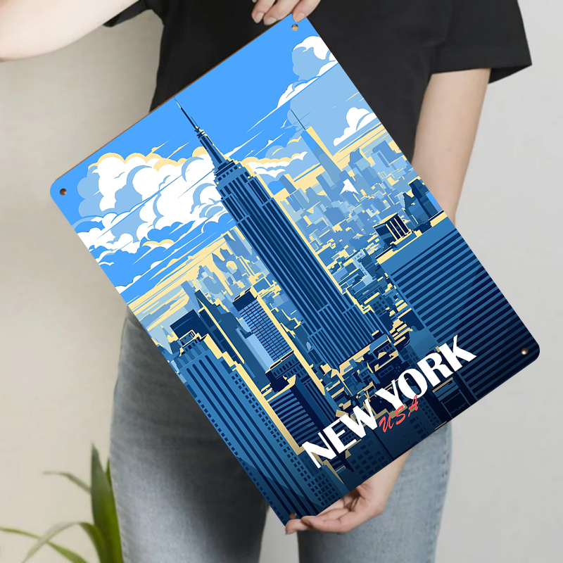 ニューヨークシティのスカイラインメタルウォールアート、モダン - Art And Craft New York のレビューと価格