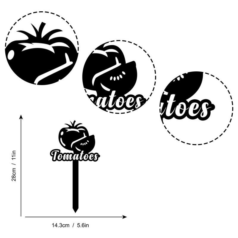 トマト農園の野菜園用マーカー、創造的な地面用支柱、鉄製アート - Art And Craft Vegetable のレビューと価格