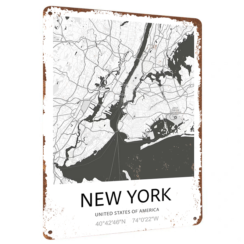 ニューヨークシティマップアートメタルウォールデコレーションモ - Art And Craft New York のレビューと価格