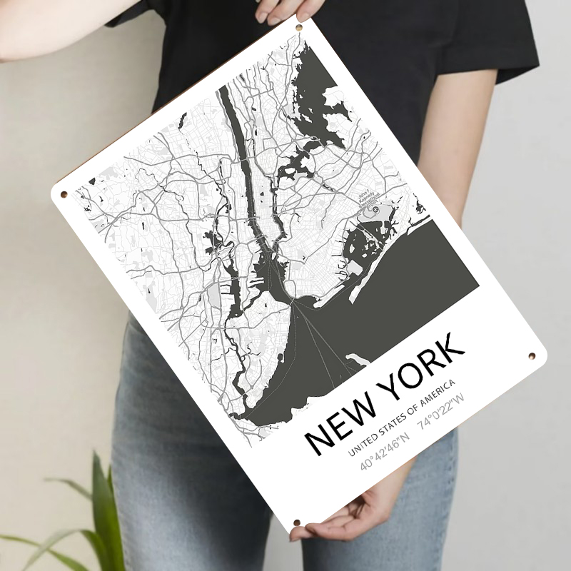 ニューヨークシティマップアートメタルウォールデコレーションモ - Art And Craft New York のレビューと価格