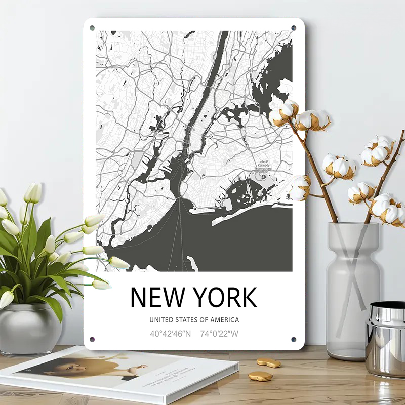ニューヨークシティマップアートメタルウォールデコレーションモ - Art And Craft New York のレビューと価格
