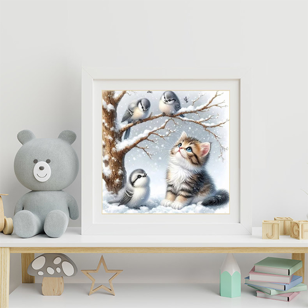エバーシャイン猫ダイヤモンドモザイク動物DIY絵画ラインスト - Wallpaper Art And Craft のレビューと価格