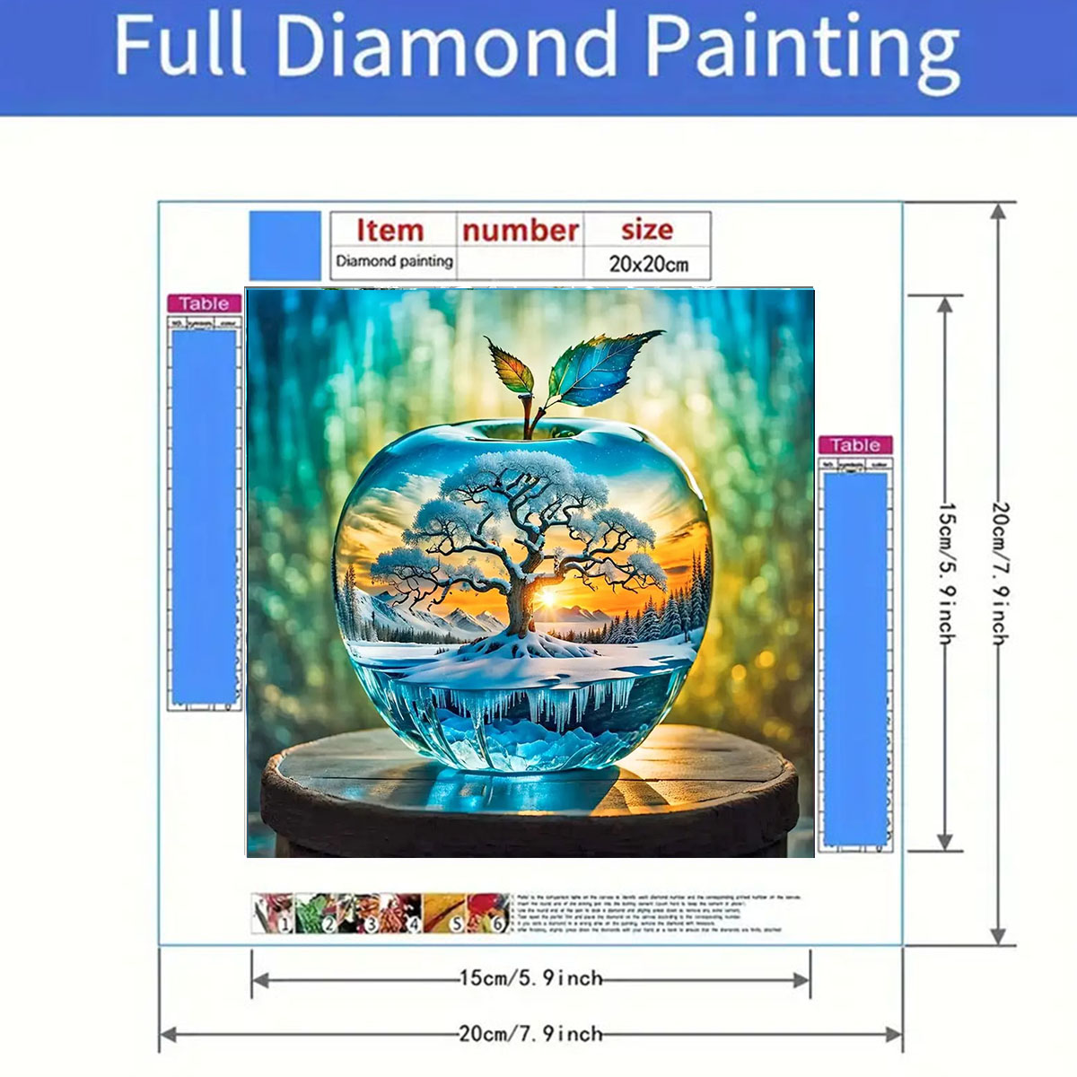 アップル柄ダイヤモンドペインティングセット、DIY大人用フル - Art Craft Kits For Adults のレビューと価格