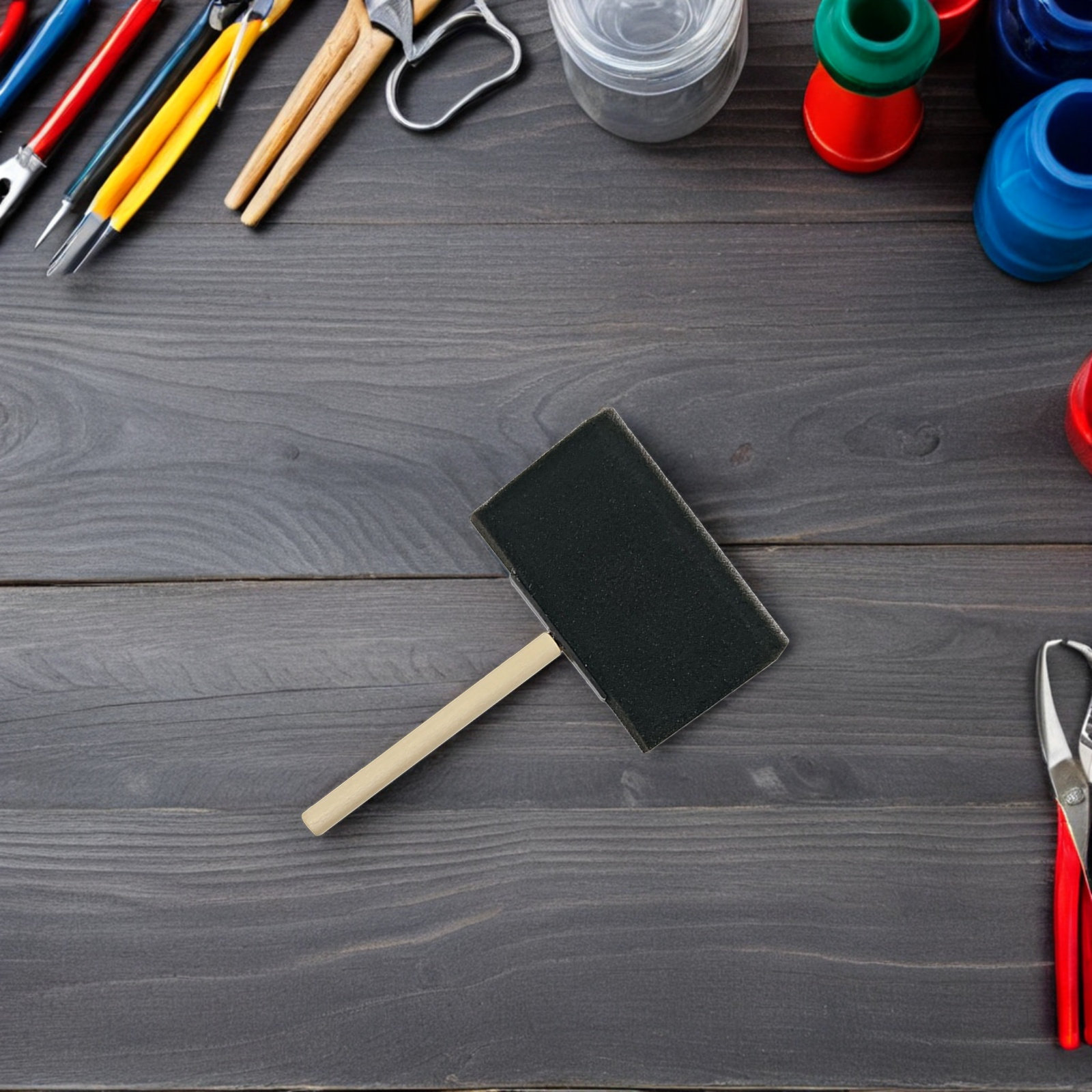 30本入りフォームペイントスポンジブラシ 木製ハンドル付き  - Wallpaper Art And Craft のレビューと価格