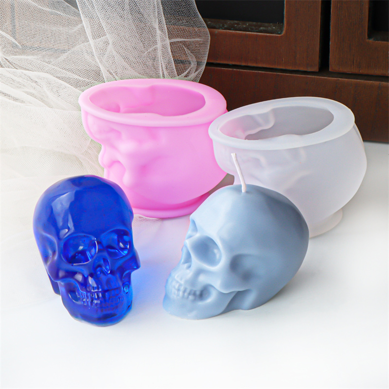 白とピンクのスカルキャンドルモールド DIY エポキシスカル - Art Craft Halloween のレビューと価格