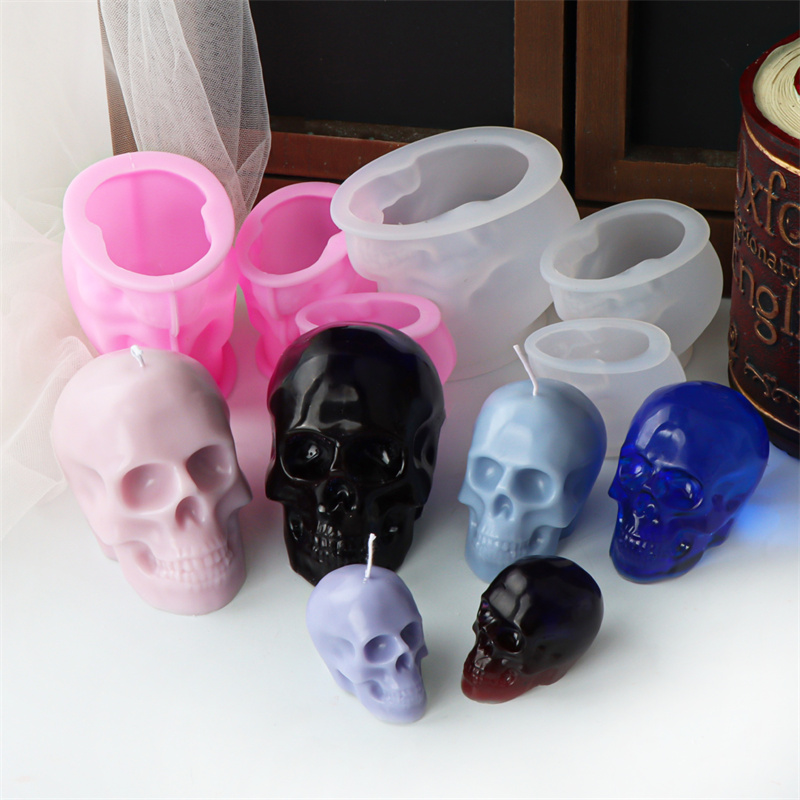 白とピンクのスカルキャンドルモールド DIY エポキシスカル - Art Craft Halloween のレビューと価格