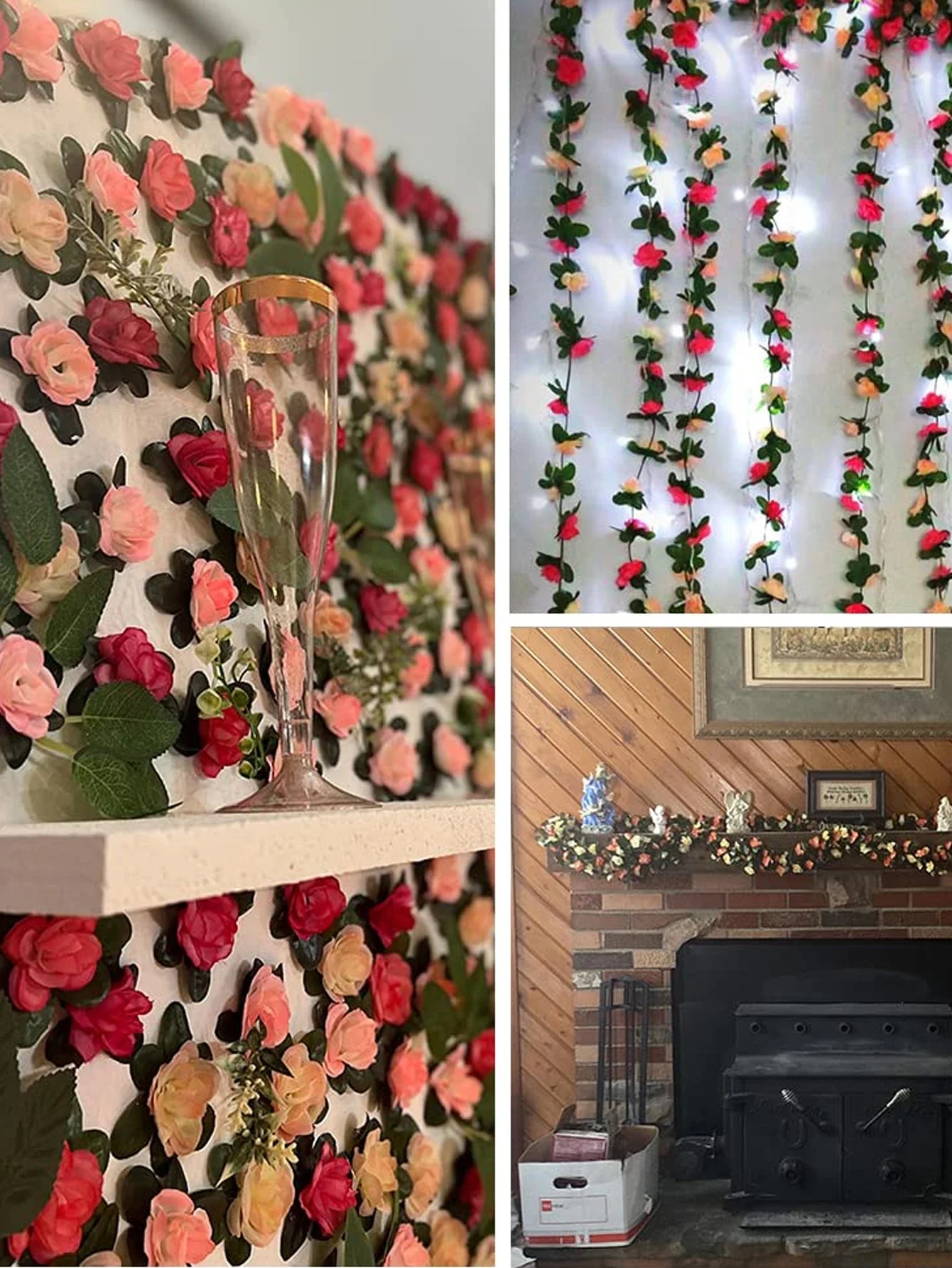 8.2 フィート造花植物 45 ヘッドフェイクローズつる花ホ - Art Craft Hotel のレビューと価格