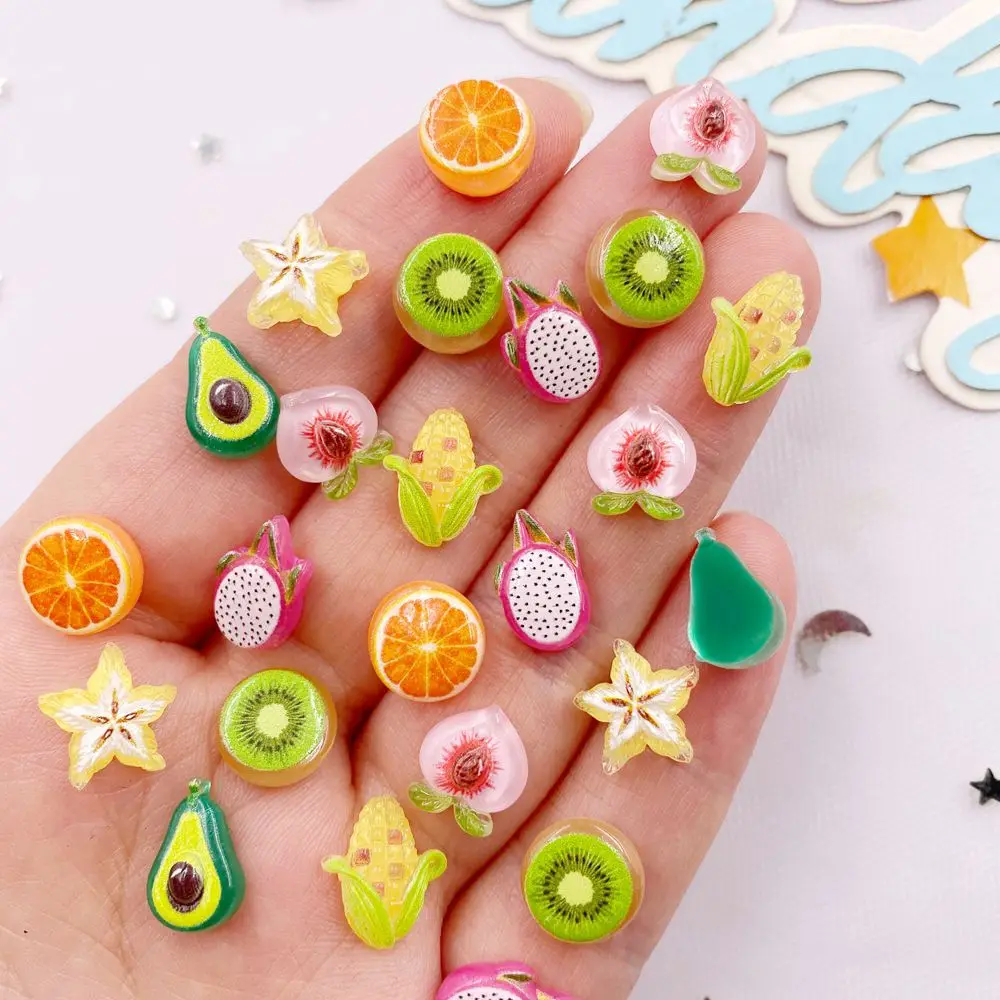 ミニカラフル樹脂かわいいアボカドキウイ、オレンジコーンフルー - Art And Craft Vegetable のレビューと価格